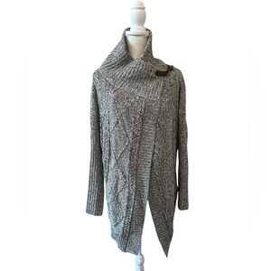 RD Style Chunky Cable Knit Asymmetric Wrap Cardigan Cozycore Cabin Core Medium